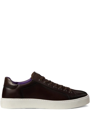 Ralph Lauren Purple Label Severn burnished lace-up sneakers - Brown
