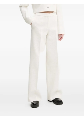 HUGO tweed wide-leg trousers - White