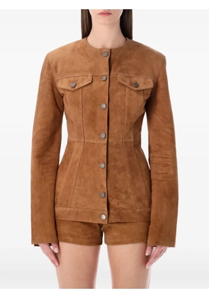 Haikure buttoned suede jacket - Brown
