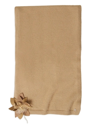 TWINSET floral-appliqué scarf - Neutrals