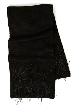 TWINSET feather-embellished scarf - Black