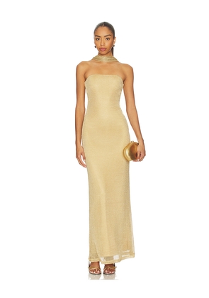 Tiger Mist Daniela Dress 2.0 in Metallic Gold, yellow. Size L. Also in M, S, XS.