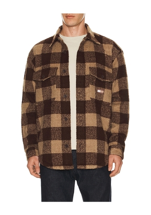 Tommy Jeans Check Overshirt in Brown. Size L. Also in M, S, XL/1X.