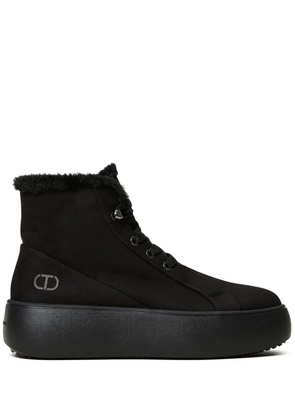 TWINSET faux-fur lined high-top sneakers - Black