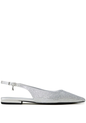 TWINSET rhinestone-embellished slingback ballet flats - Silver