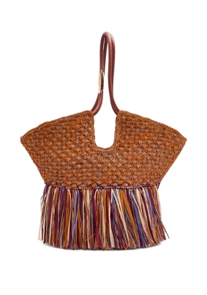 ZIMMERMANN medium Goldentime fringed tote bag - Brown