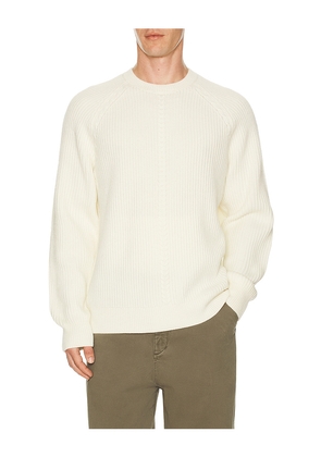 Theory Montana Wool Cable Long Sleeve Crew Neck Sweater in White. Size L. Also in M, S, XL/1X, XXL/2X.