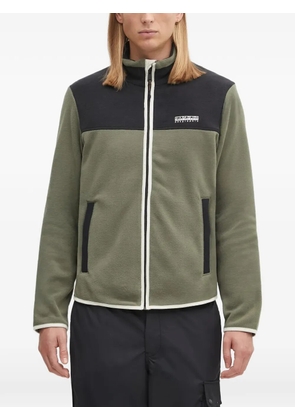 Napapijri colourblock zip-up sweatshirt - Green