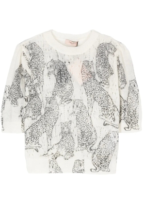 TWINSET cropped sweater - White