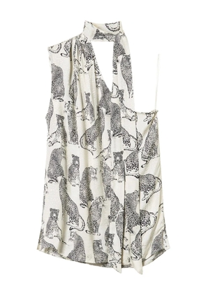 TWINSET graphic-print one-shoulder blouse - White
