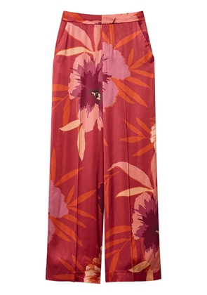 TWINSET floral-print wide-leg trousers - Red