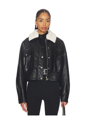 superdown Colette Faux Leather Jacket in Black. Size L. Also in M, S, XL, XS, XXS.