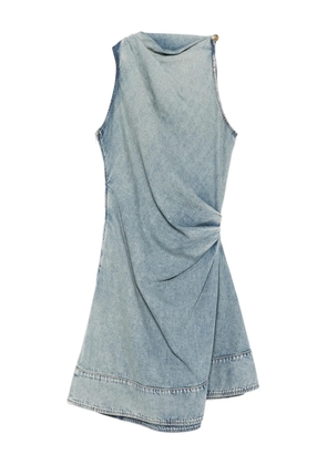 Alexander McQueen draped sleeveless midi dress - Blue
