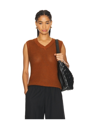 WAO Open Knit V Neck Vest in Metallic Copper. Size S. Also in XS.