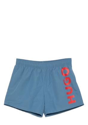 BOSS logo print swim shorts - Blue
