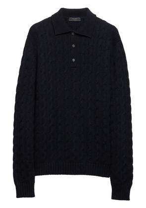 Prada cable-knit polo sweater - Blue