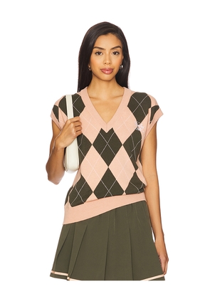 Varley Avika Argyle Vest in Rose,Olive. Size M. Also in L.