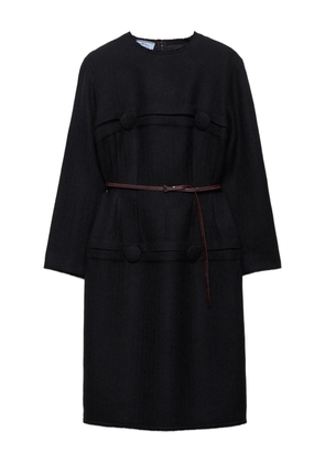 Prada button-detailed wool midi dress - Black