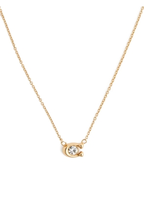 Coach logo-pendant necklace - Gold