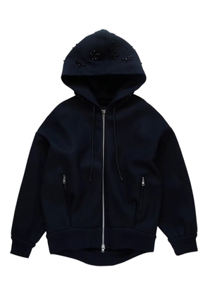 Simone Rocha hooded zip-up bomber jacket - Blue
