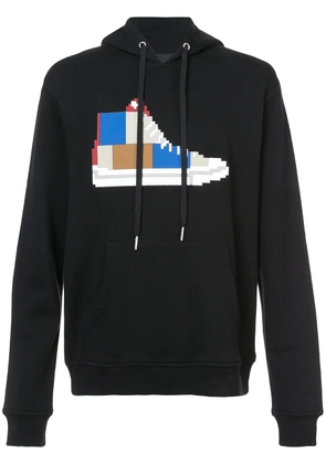 Mostly Heard Rarely Seen 8-Bit patchwork sneaker hoodie - Black