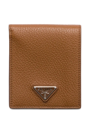 Prada grained leather wallet - Brown