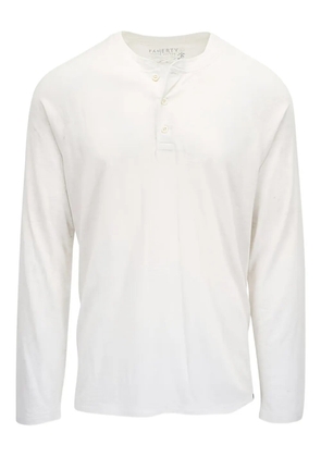 FAHERTY buttoned long-sleeve Henley T-shirt - Neutrals