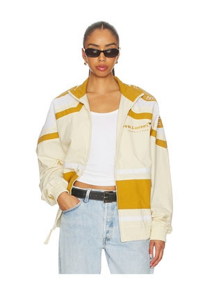Mitchell & Ness x McLaren Formula 1 Throw It Back Windbreaker Jacket in Cream. Size L. Also in M, S.