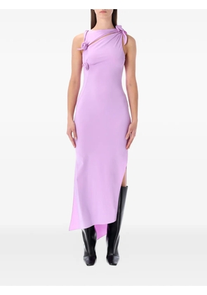 Coperni rose-appliqué midi dress - Purple