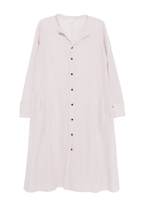 Y's stripe-patterned raw-edge shirt dress - Pink