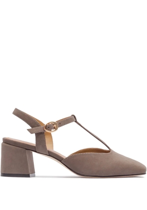 Bernardo 50mm T-strap block-heel pumps - Grey