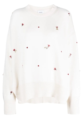 Barrie floral-embroidery cashmere jumper - Neutrals
