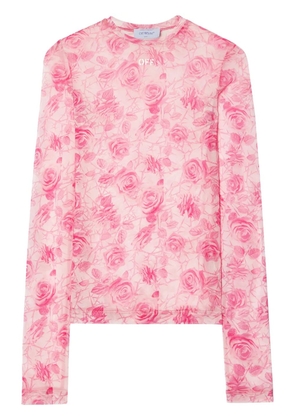 Off-White Off Stamp Roses top - Pink