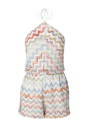 Missoni zigzag-woven playsuit - White