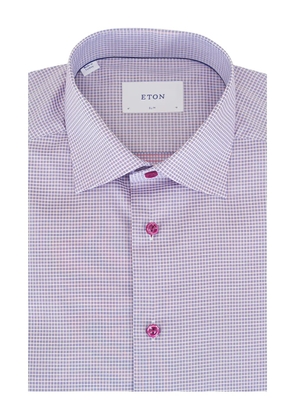 Eton twill check shirt - Purple