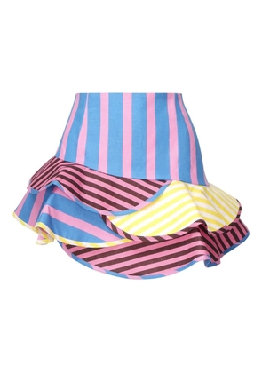 Celia B Maite striped ruffled skirt - Blue