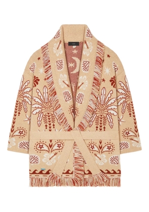 Alanui Echoes of the Island fringed cardi-coat - Neutrals