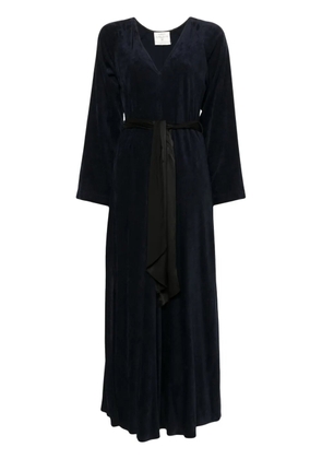 Forte Forte sash velvet maxi dress - Blue