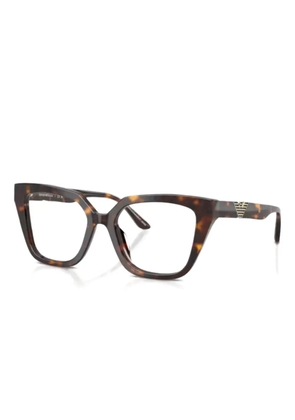 Emporio Armani geometric logo glasses - Brown