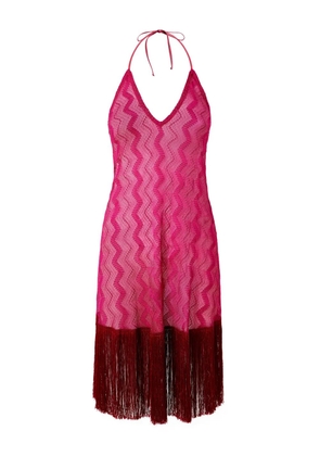 Missoni zigzag fringed midi dress - Pink