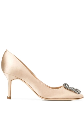 Manolo Blahnik 70mm Hangisi pumps - Neutrals