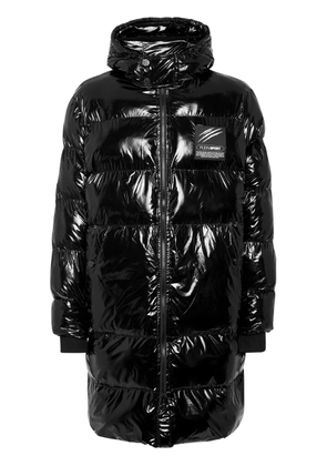 Plein Sport high-shine quilted padded coat - Black