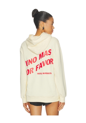 Motel Margarita Uno Mas Hoodie in Cream. Size L. Also in M, S, XL/1X.