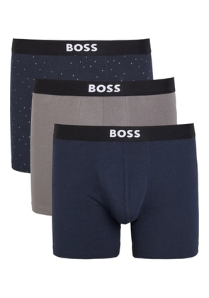 BOSS logo-waistband boxers (set of three) - Blue