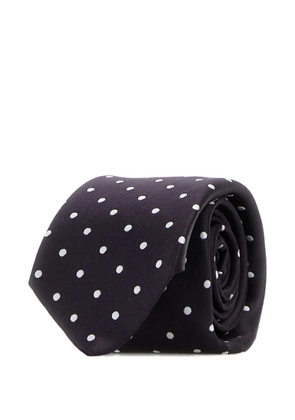 TOM FORD embroidered polka-dot silk tie - Purple