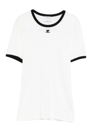 Courrèges Signature contrast T-shirt - White