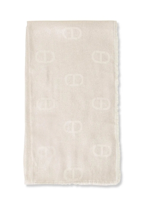 TWINSET monogrammed lightweight scarf - White