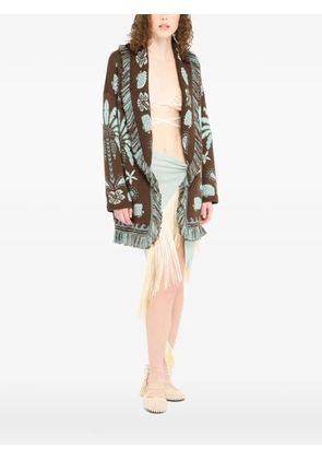 Alanui Echoes of the Island fringed cardi-coat - Brown