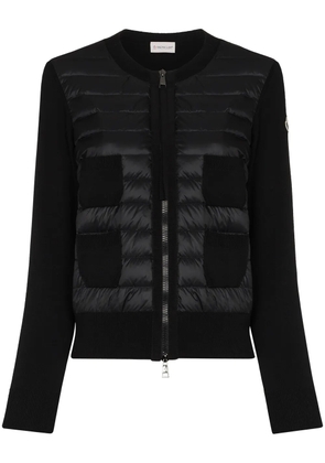 Moncler padded-panel knitted cardigan - Black