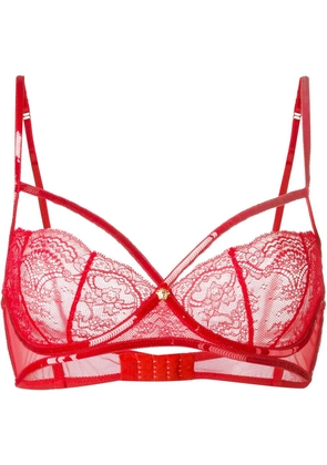 Versace 'Peek-a-Boo' scalloped lace bra - Red
